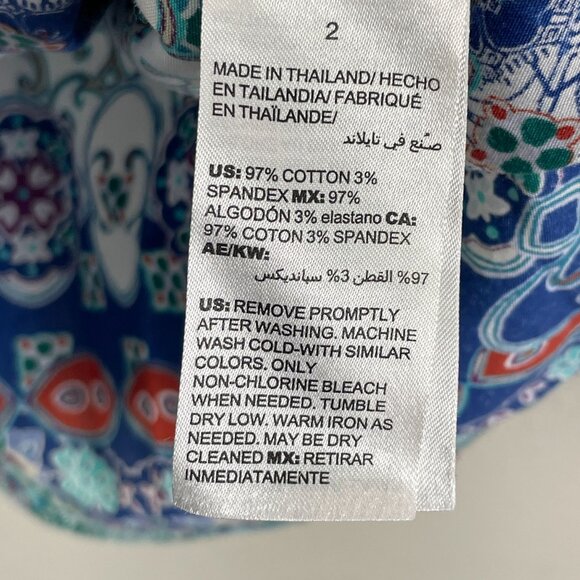 Chicos 2 Womens Large Multicolor Button Up Shirt 3/4 Sleeve Pocket Blouse Top - Picture 6 of 12